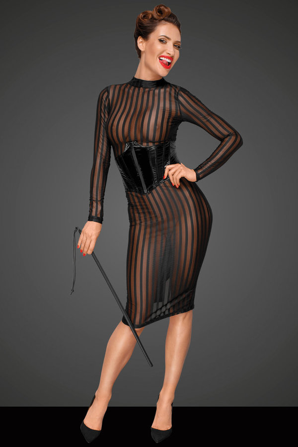 Noir Handmade F182 - Klassisches Kleid aus weichem und elastischen Tüll - Decadence Collection