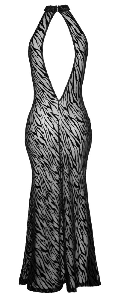 Noir Handmade de luxe - Knöchellanges Kleid in Powernet Transparenz F420