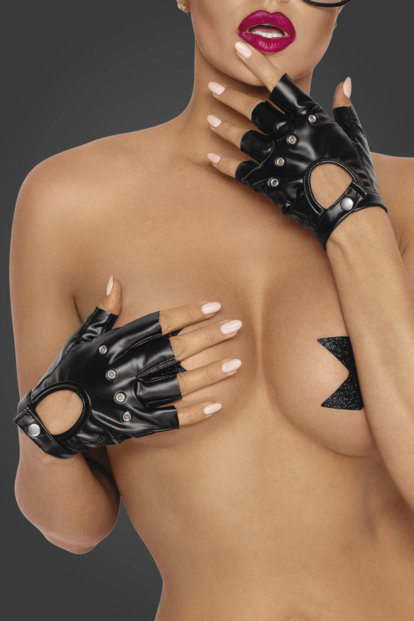 Noir Handmade F264 - Fingerlose Powerwetlook Handschuhe - FUCKING Fabulous Collection