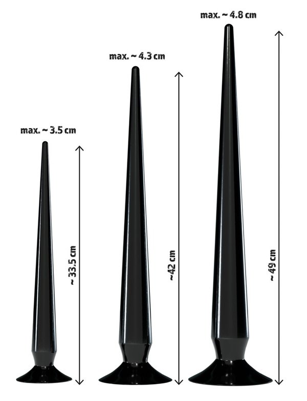 Super Long Flexible Butt Plug Set - 3 extralange Analplugs im Set