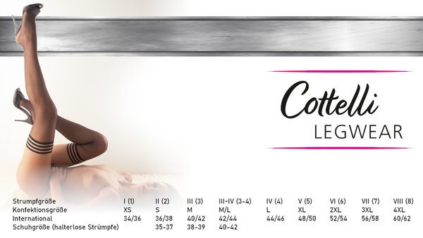 Halterlose Strümpfe mit 15 cm breiter Spitzenabschluss - Cottelli Collection Legwear