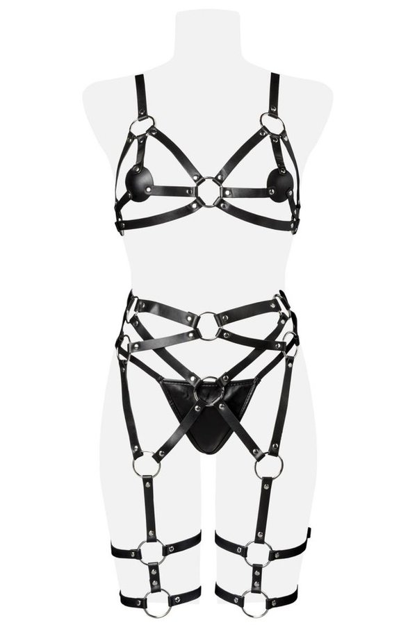 erotisches 3-teiliges Harness Set - Grey Velvet