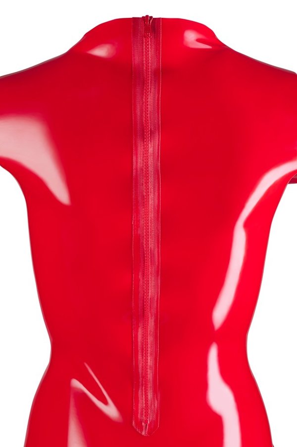 Rotes Kleid mit langen Ärmeln aus Latex - LateX (Größe M)