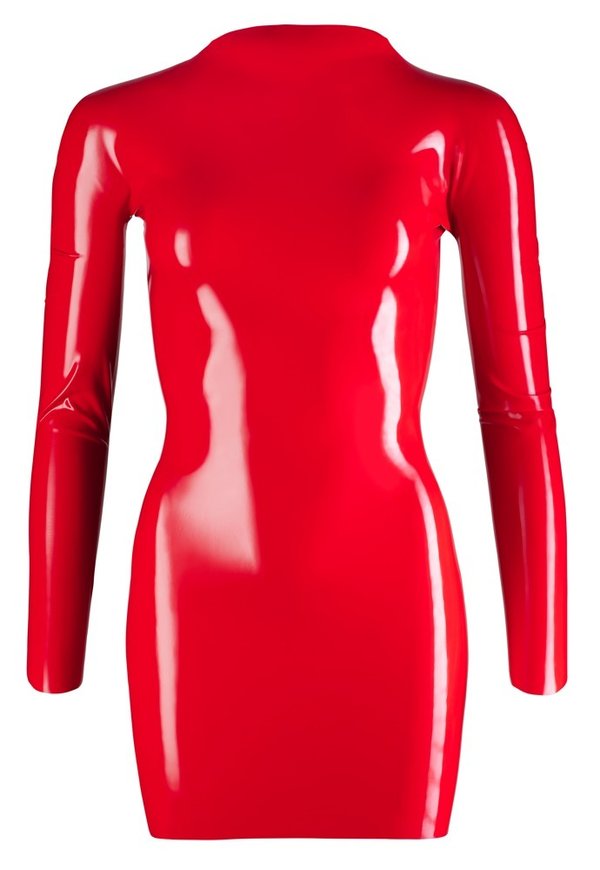 Rotes Kleid mit langen Ärmeln aus Latex - LateX (Größe M)