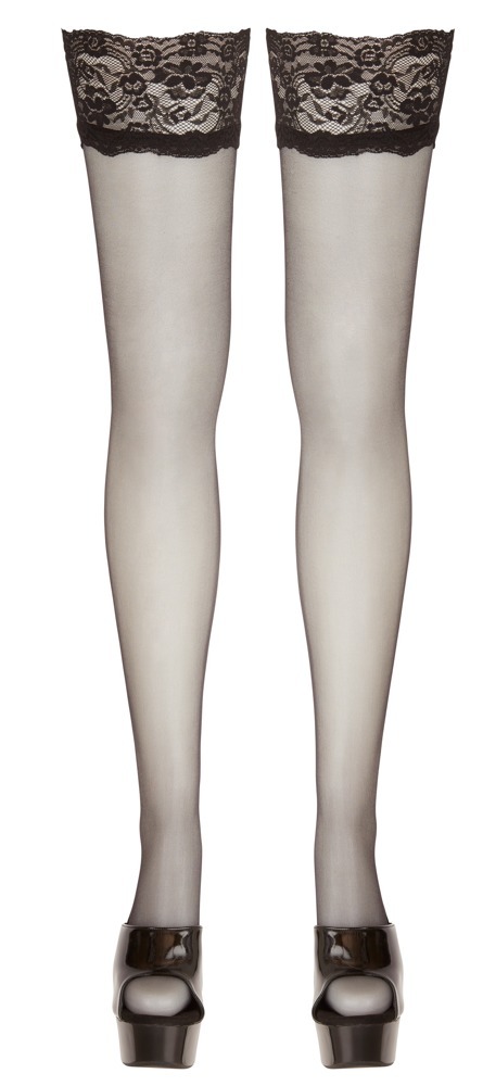 Halterlose Strümpfe mit 11 cm breitem Spitzenbund - Cottelli Collection Legwear