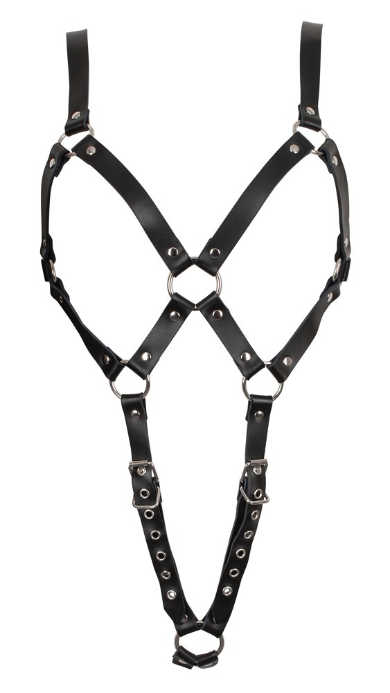 Harness aus Leder mit Verbindungsringen und Schnallen - ZADO