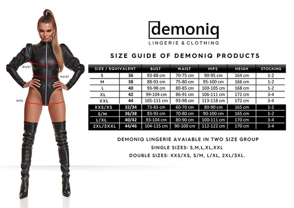 demoniq Paloma - Schwarzes Set BH und Shorts mit hoher Taille - LadyX Collection